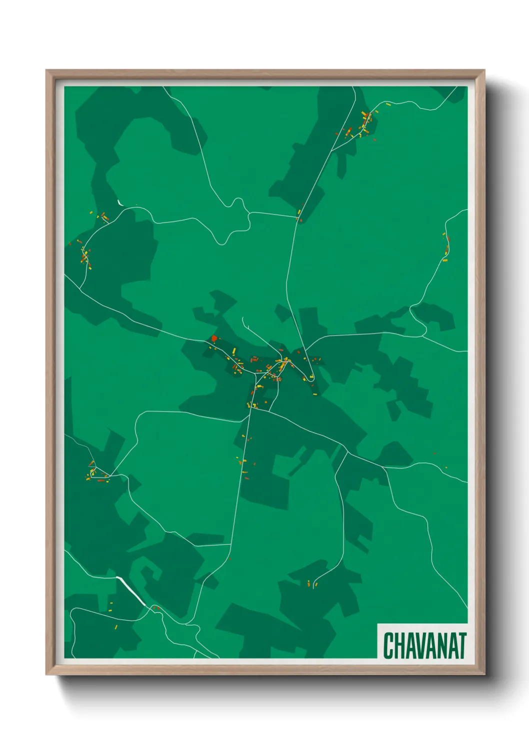 Une affiche de carte sur Chavanat