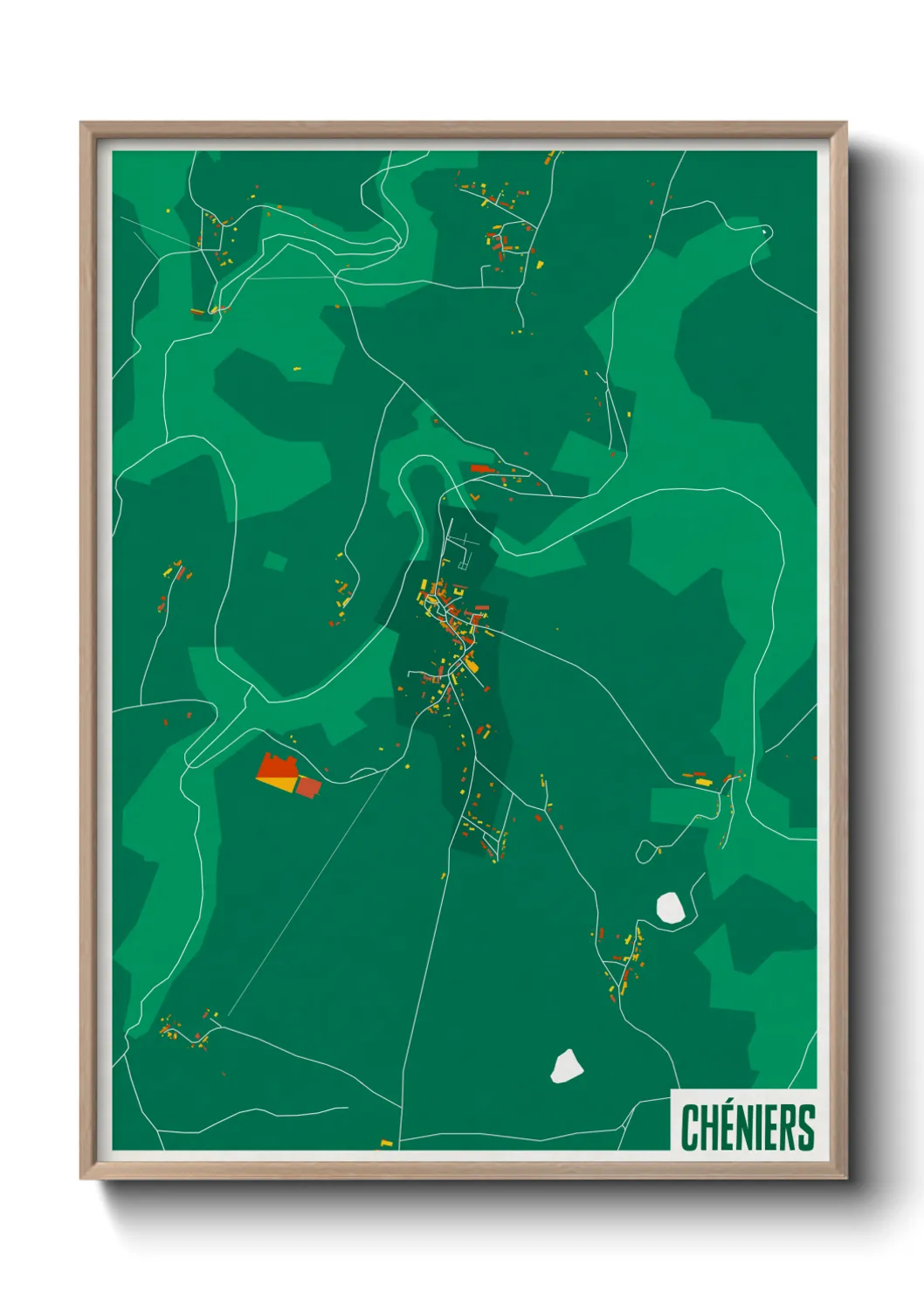 Une affiche de carte sur Chéniers