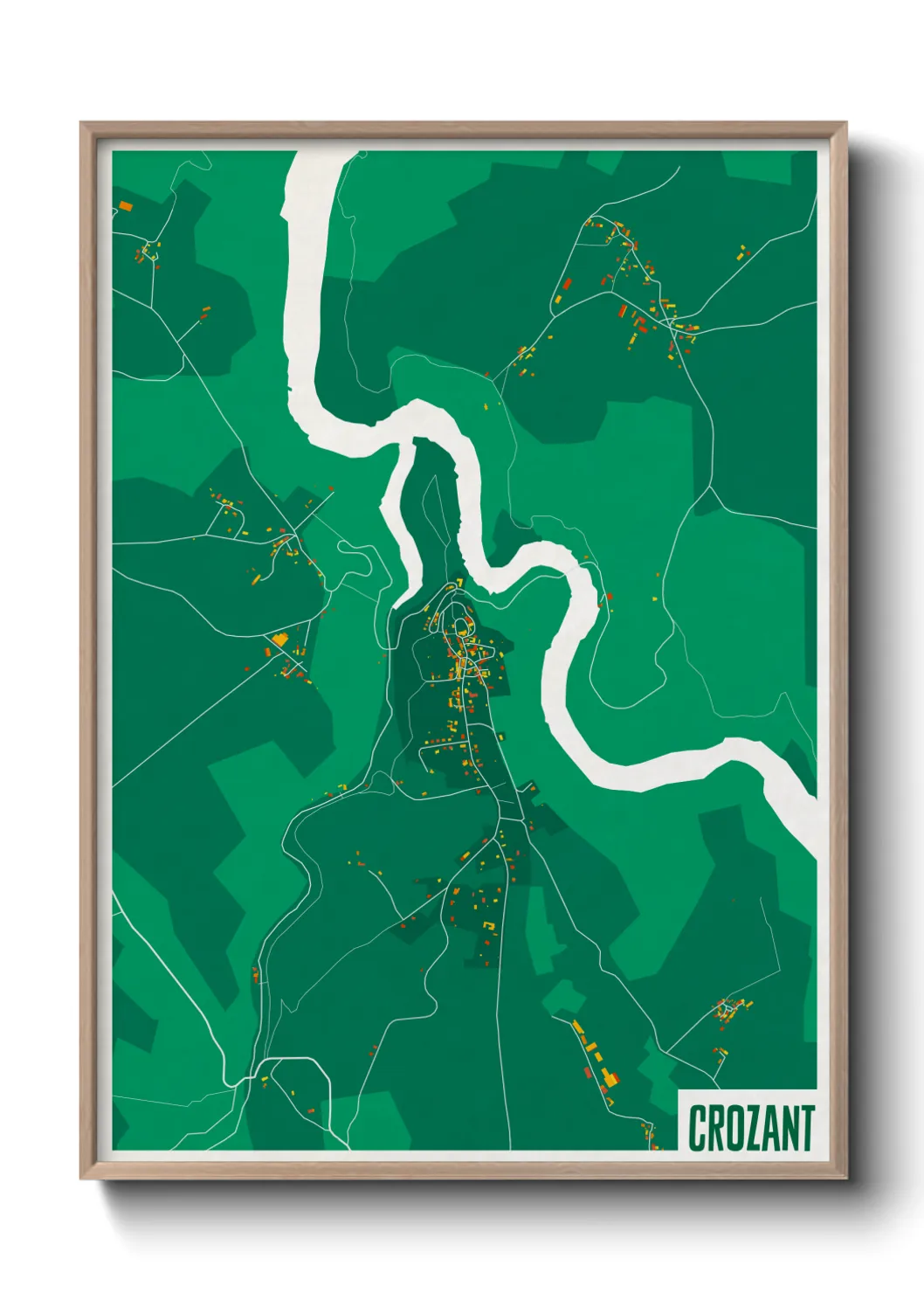 Une affiche de carte sur Crozant