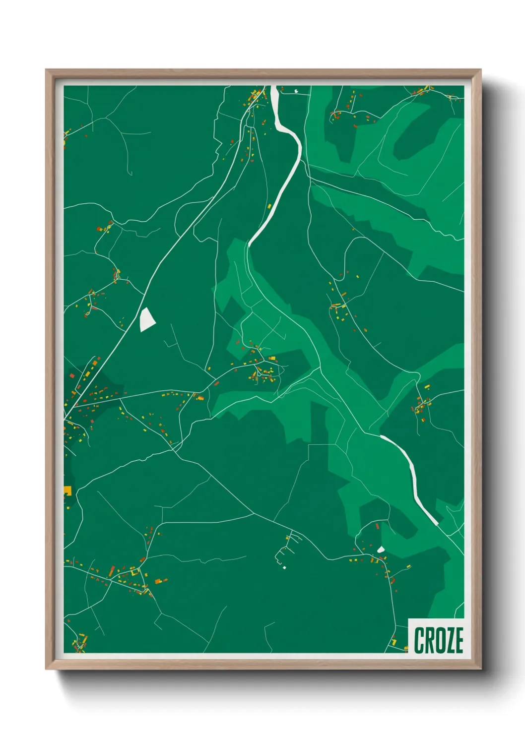Une affiche de carte sur Croze