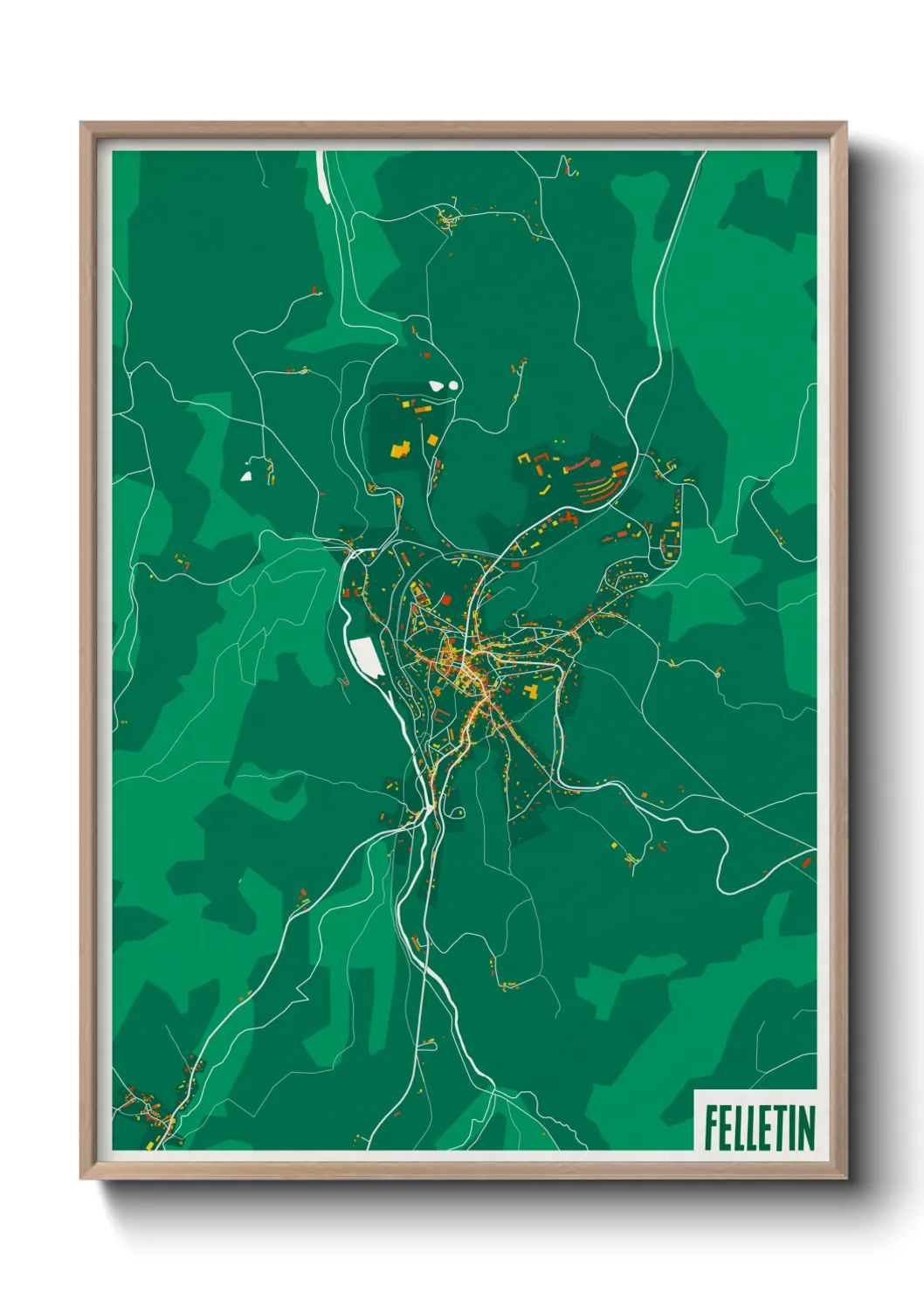 Une affiche de carte sur Felletin