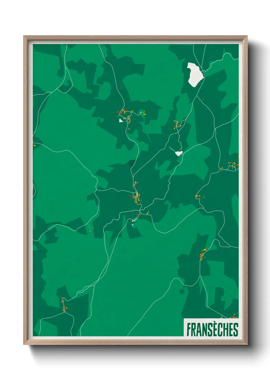 Une affiche de carte sur Fransèches