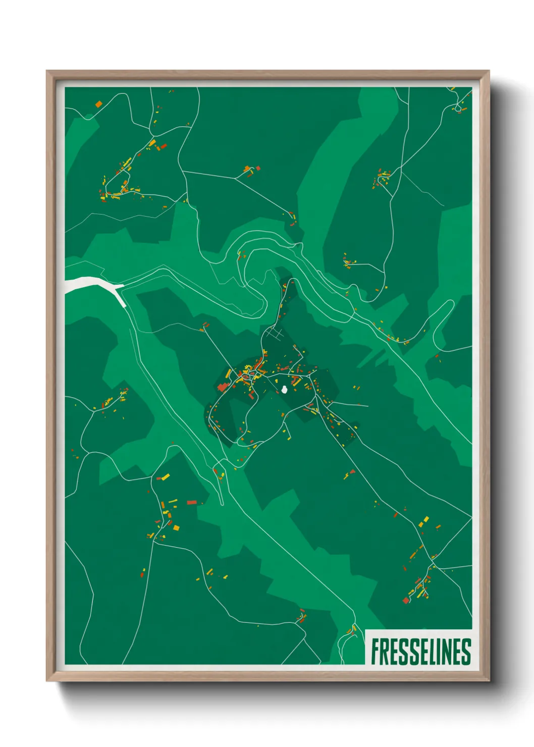 Une affiche de carte sur Fresselines