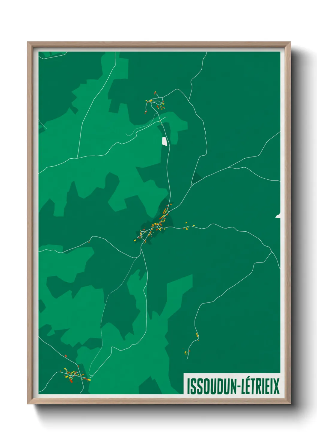 Une affiche de carte sur Issoudun-Létrieix
