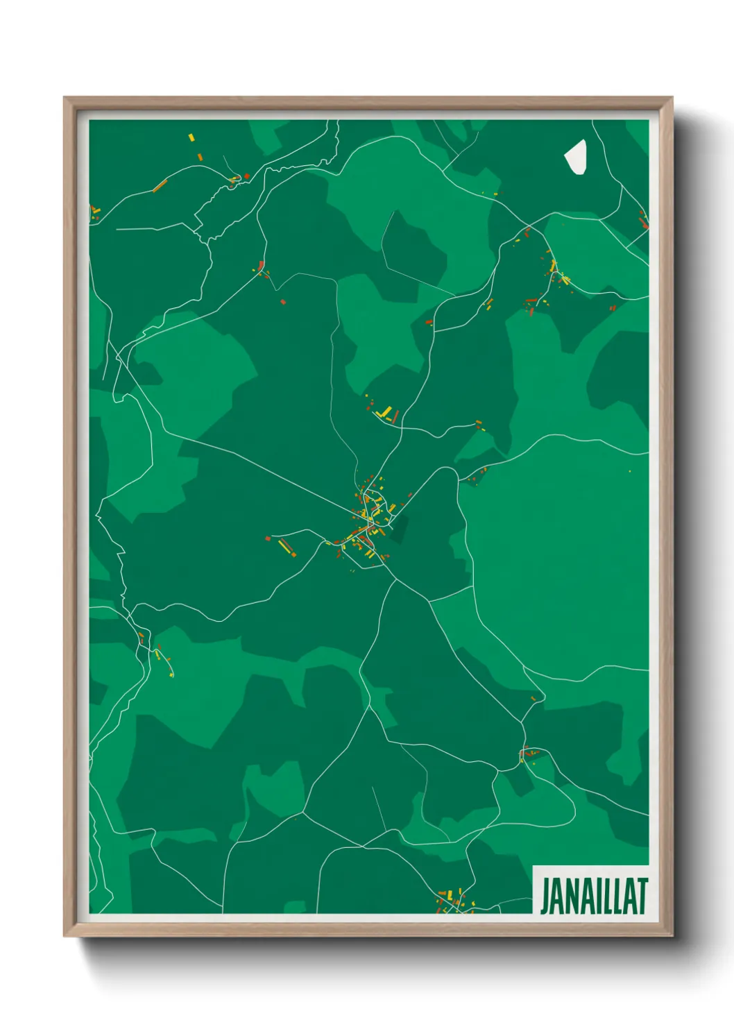 Une affiche de carte sur Janaillat