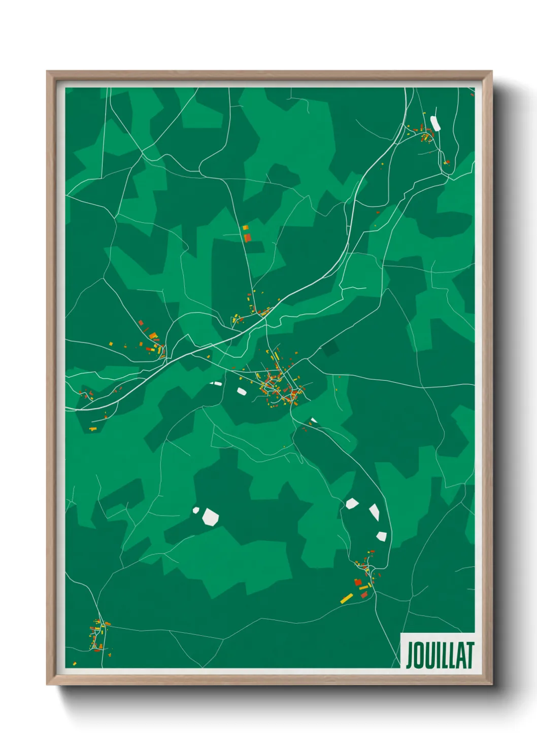 Une affiche de carte sur Jouillat