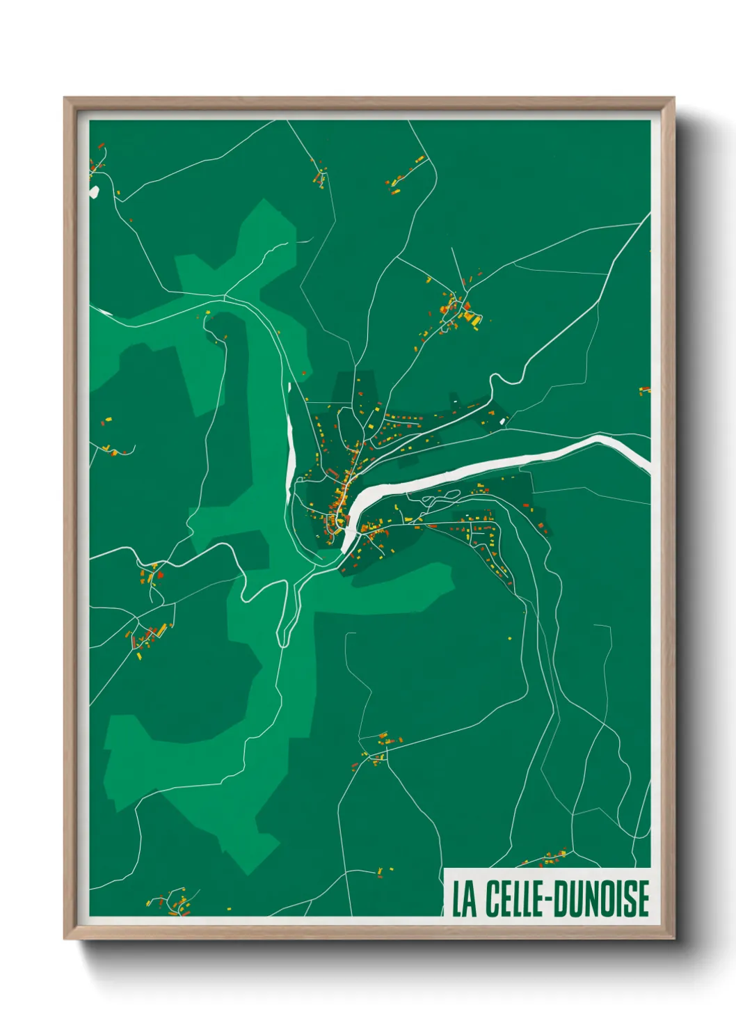 Une affiche de carte sur La Celle-Dunoise