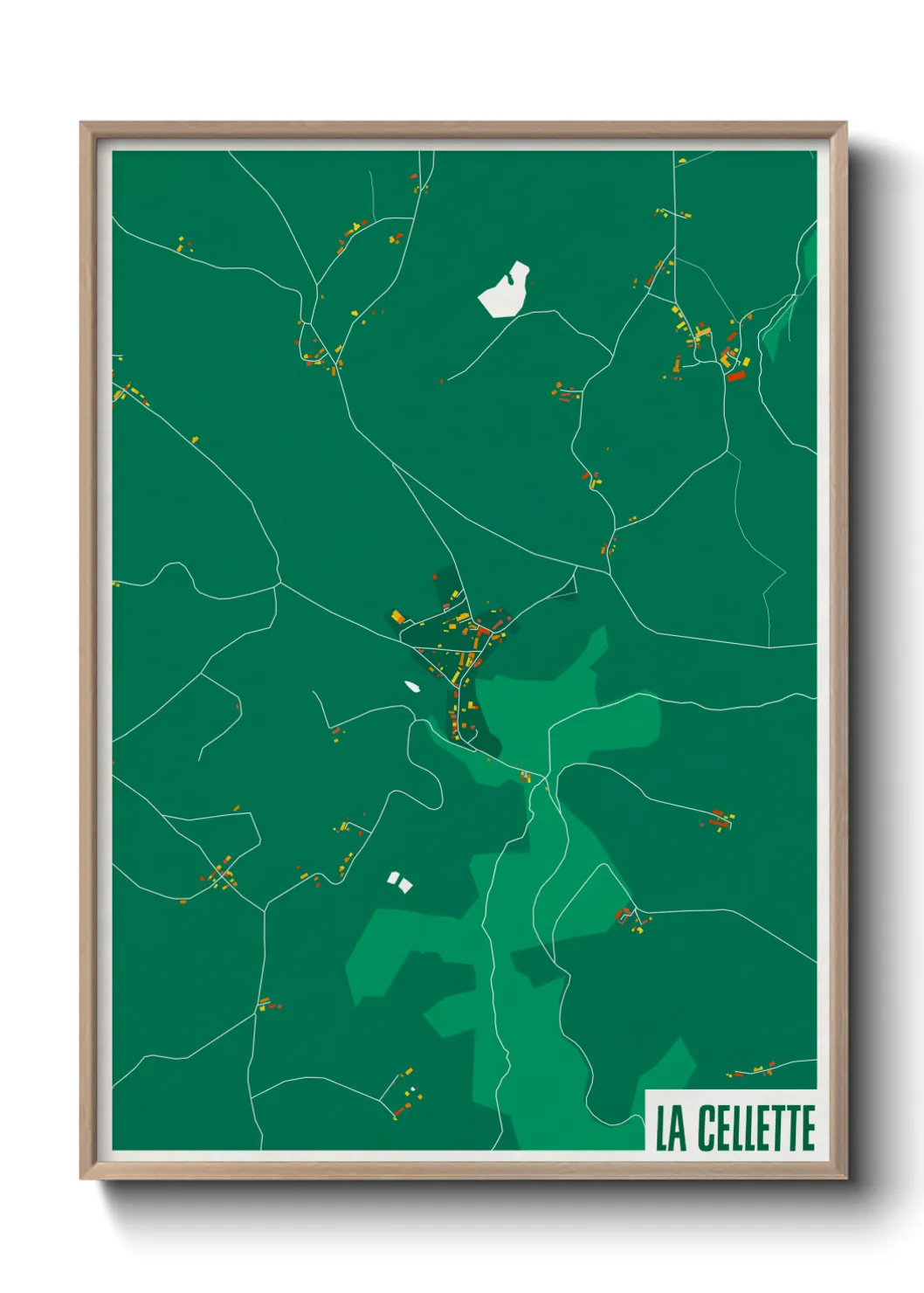 Une affiche de carte sur La Cellette