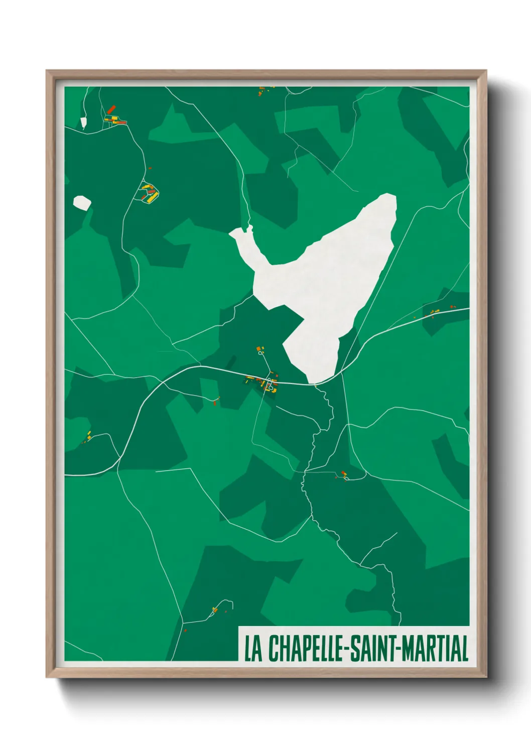 Une affiche de carte sur La Chapelle-Saint-Martial