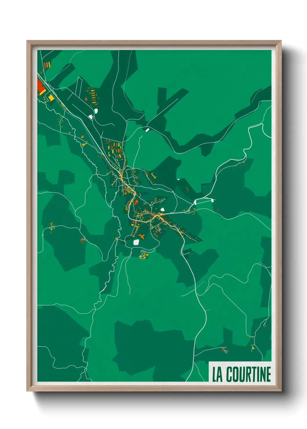 Une affiche de carte sur La Courtine