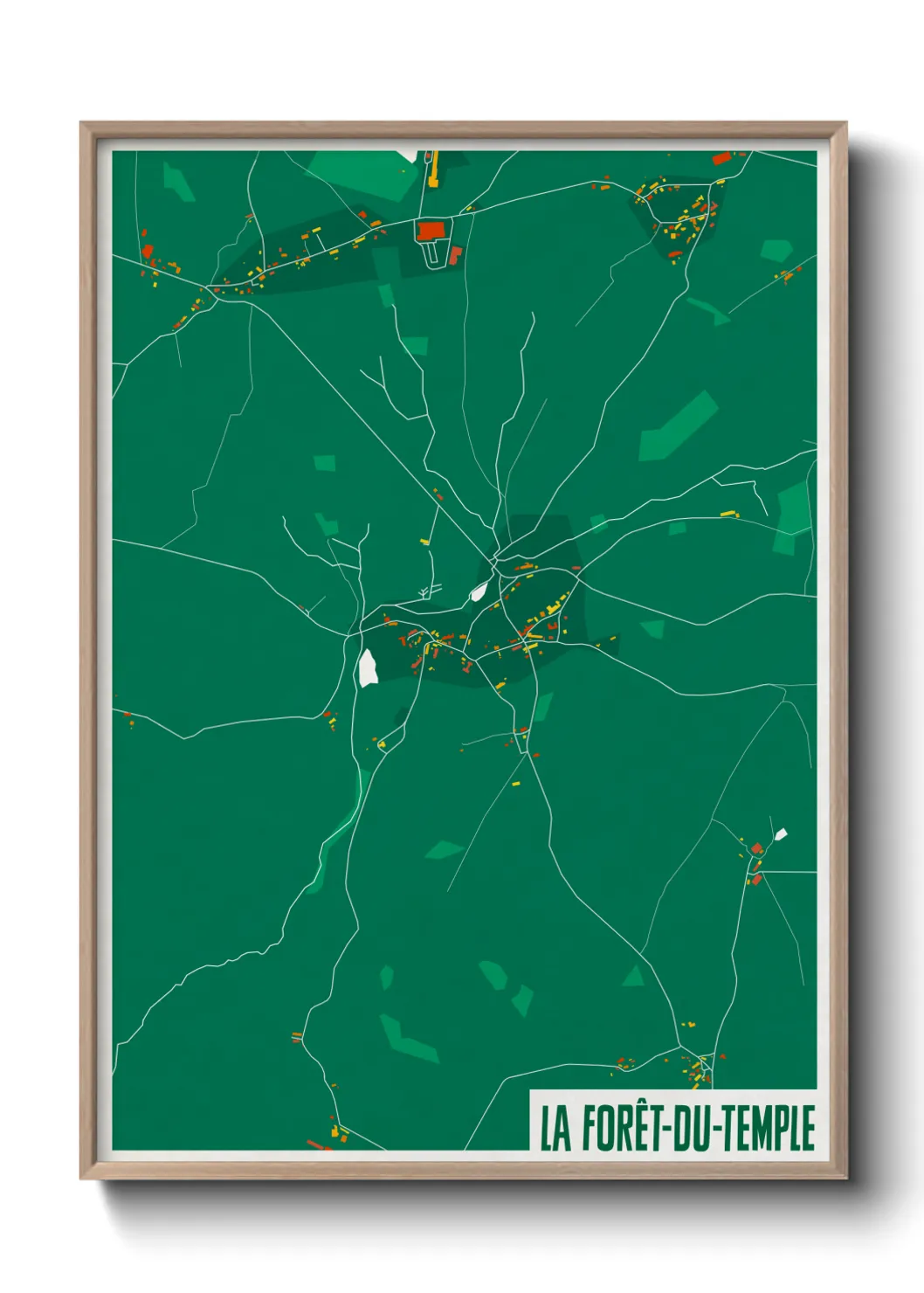 Une affiche de carte sur La Forêt-du-Temple