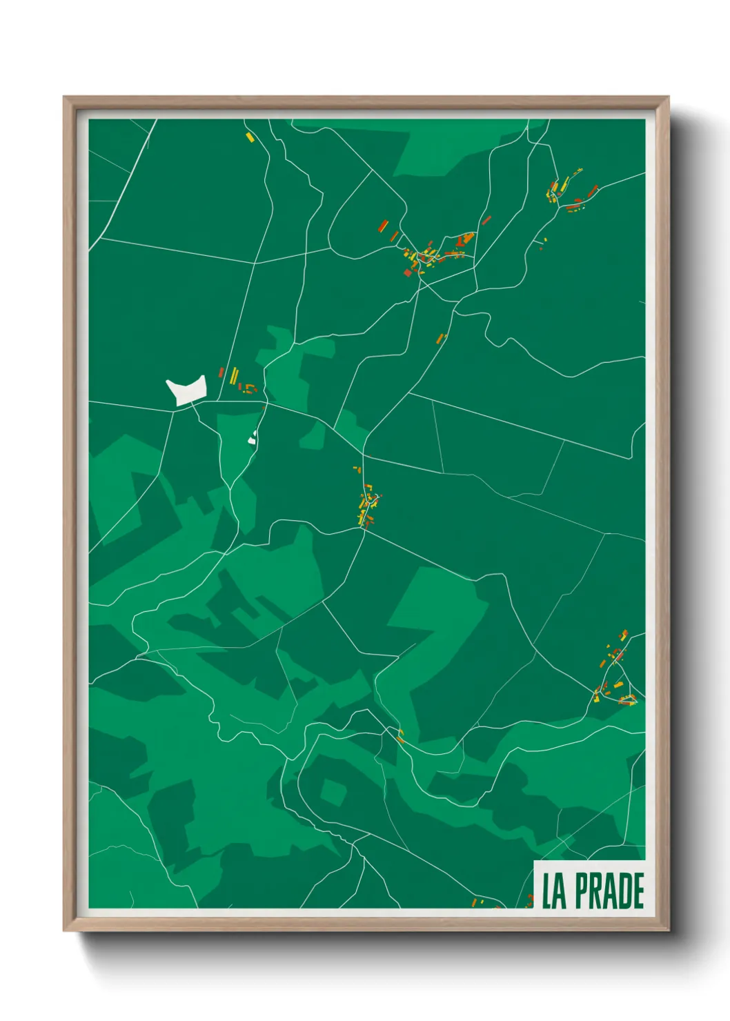 Une affiche de carte sur La Prade