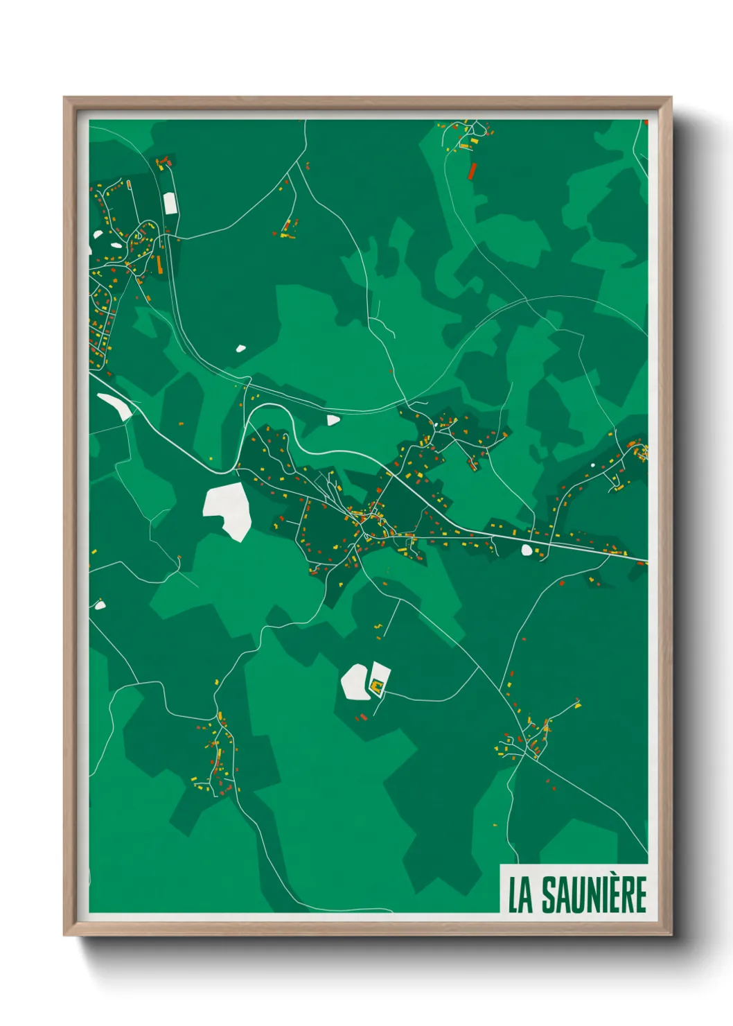 Une affiche de carte sur La Saunière
