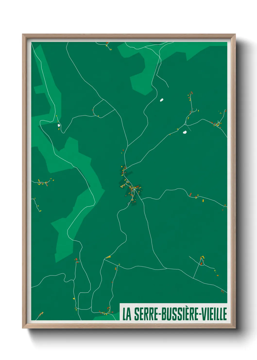 Une affiche de carte sur La Serre-Bussière-Vieille