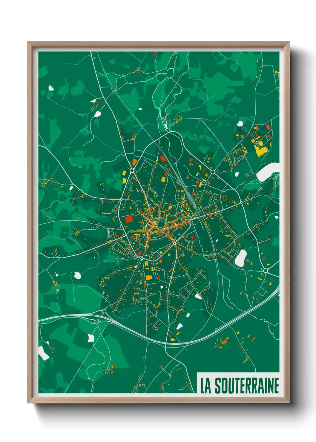 Une affiche de carte sur La Souterraine