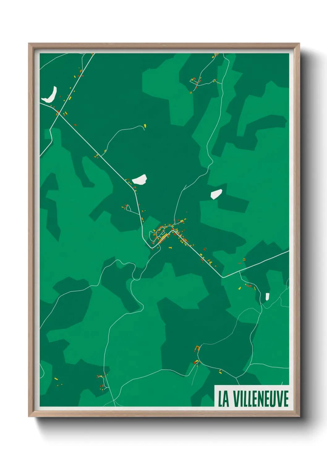 Une affiche de carte sur La Villeneuve