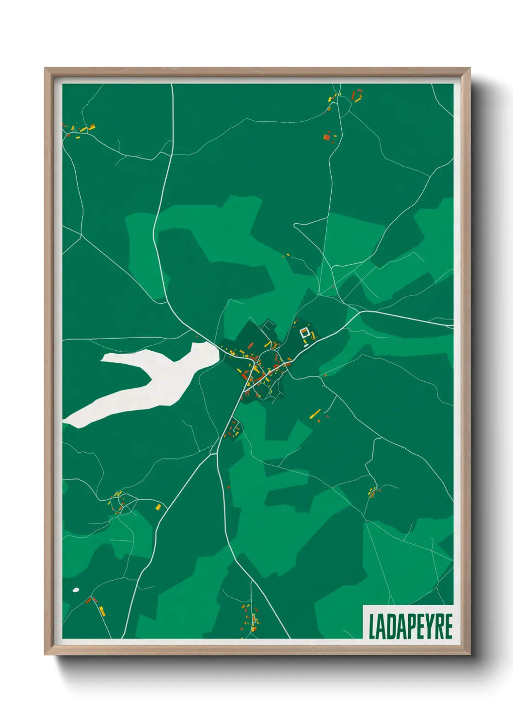 Une affiche de carte sur Ladapeyre