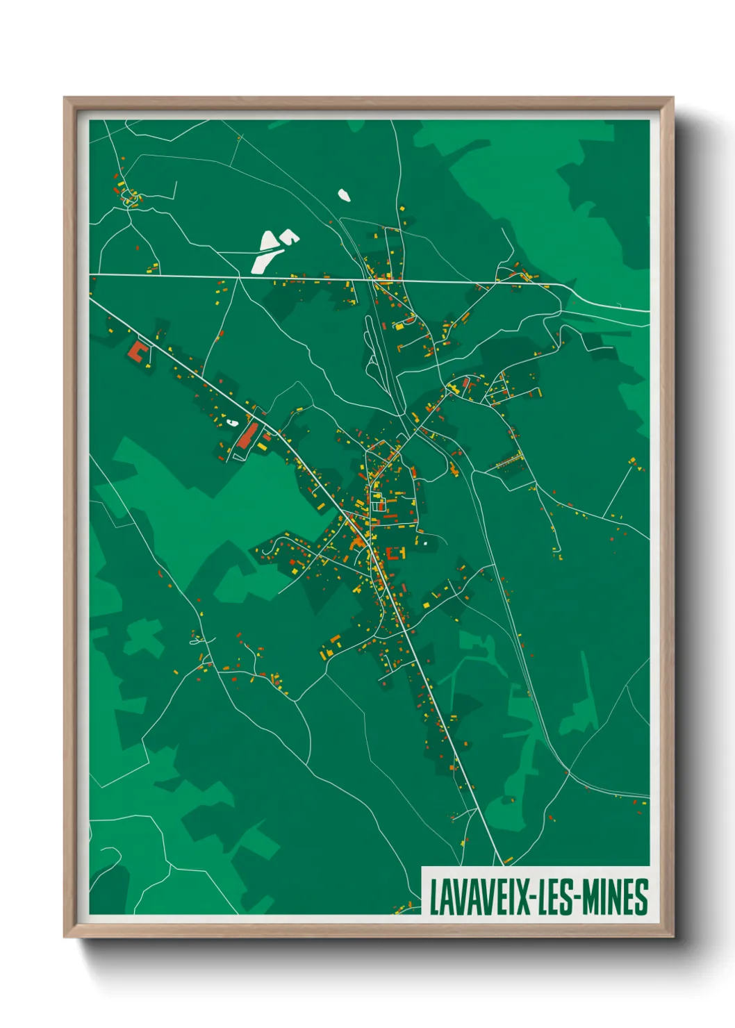 Une affiche de carte sur Lavaveix-les-Mines