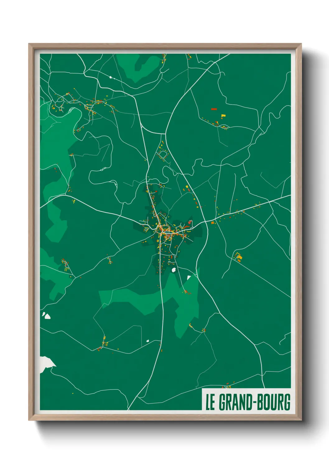 Une affiche de carte sur Le Grand-Bourg