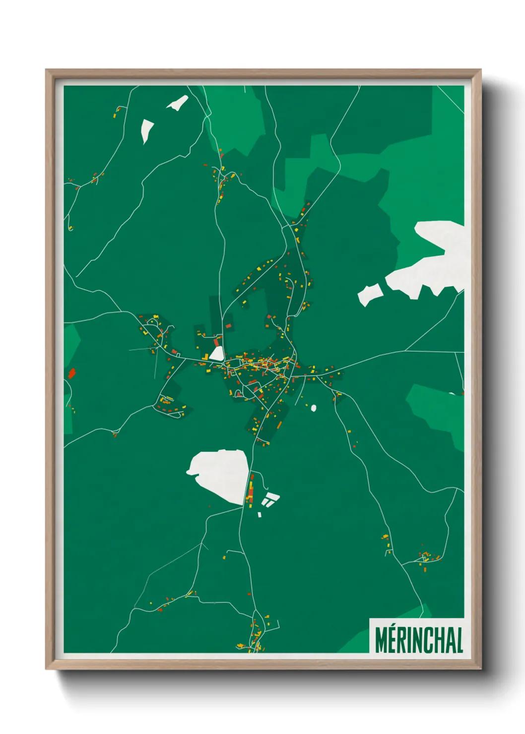 Une affiche de carte sur Mérinchal