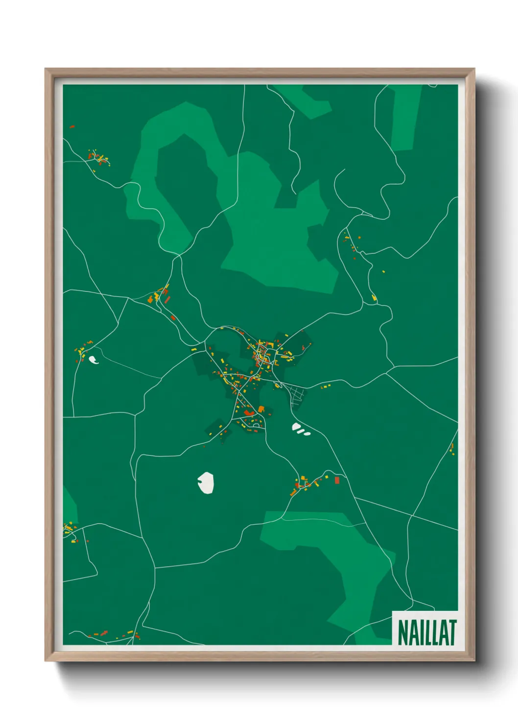 Une affiche de carte sur Naillat