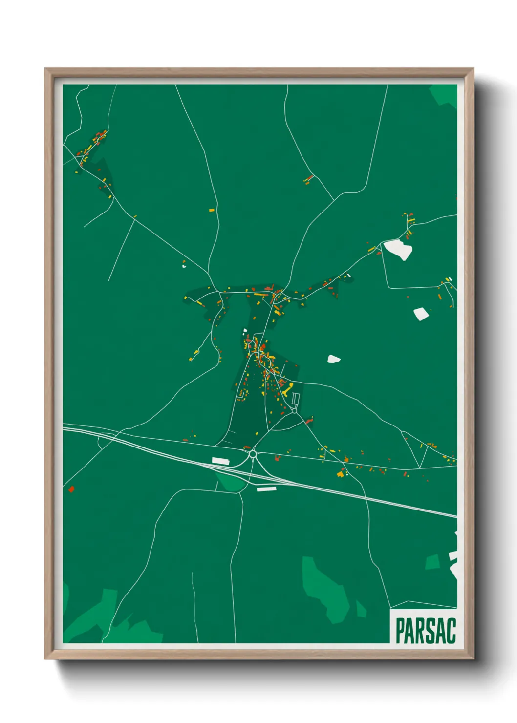 Une affiche de carte sur Parsac