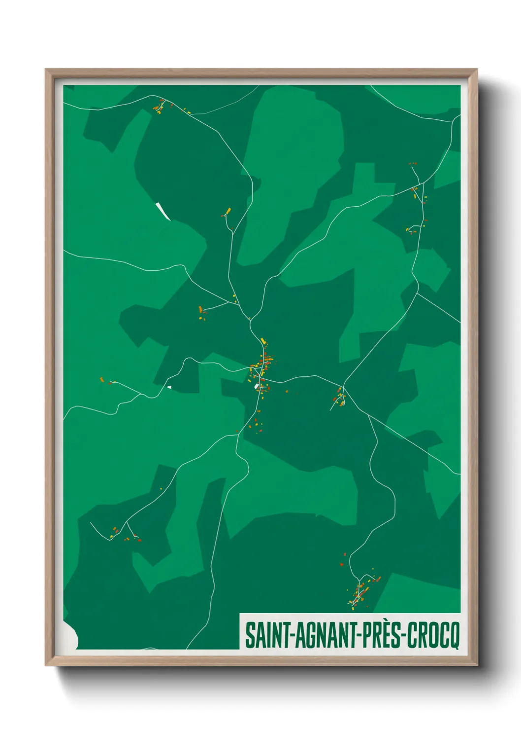 Une affiche de carte sur Saint-Agnant-près-Crocq