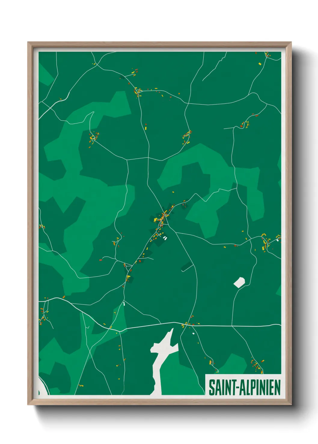 Une affiche de carte sur Saint-Alpinien