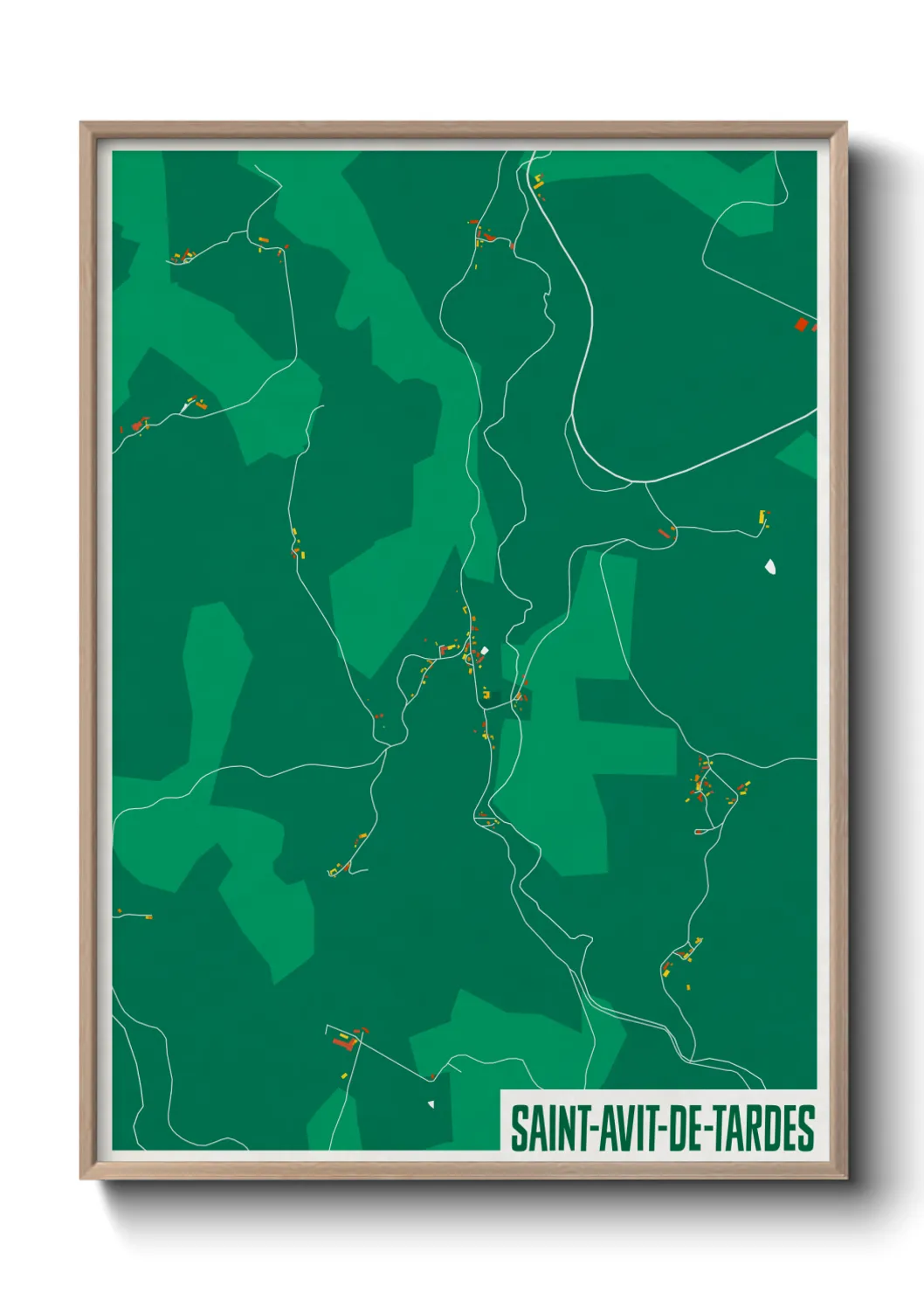 Une affiche de carte sur Saint-Avit-de-Tardes