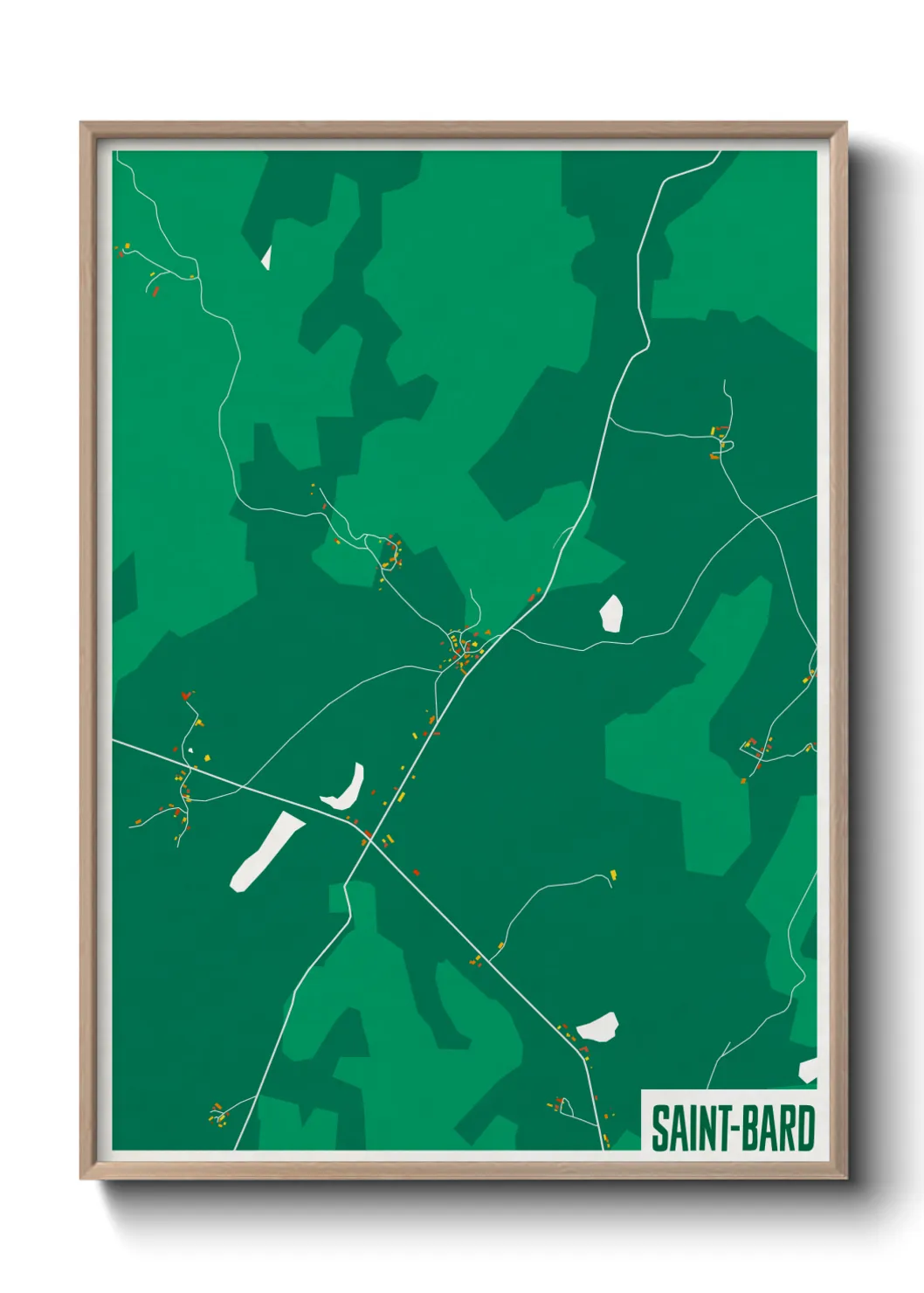 Une affiche de carte sur Saint-Bard