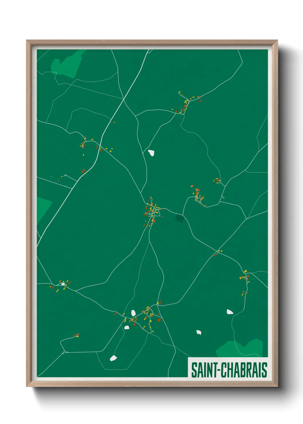 Une affiche de carte sur Saint-Chabrais