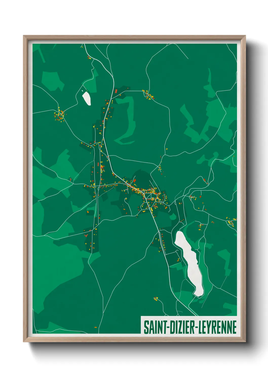 Une affiche de carte sur Saint-Dizier-Leyrenne