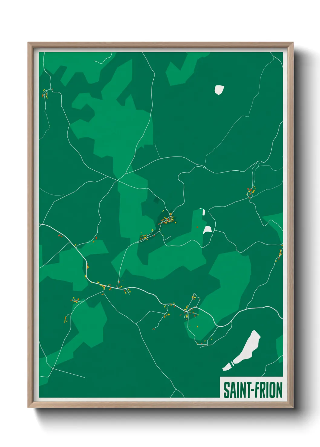Une affiche de carte sur Saint-Frion