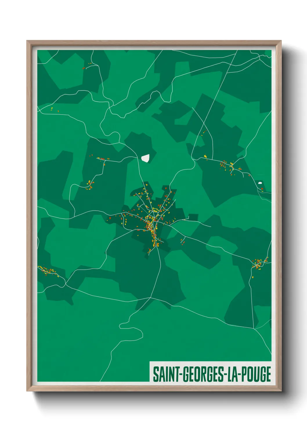 Une affiche de carte sur Saint-Georges-la-Pouge