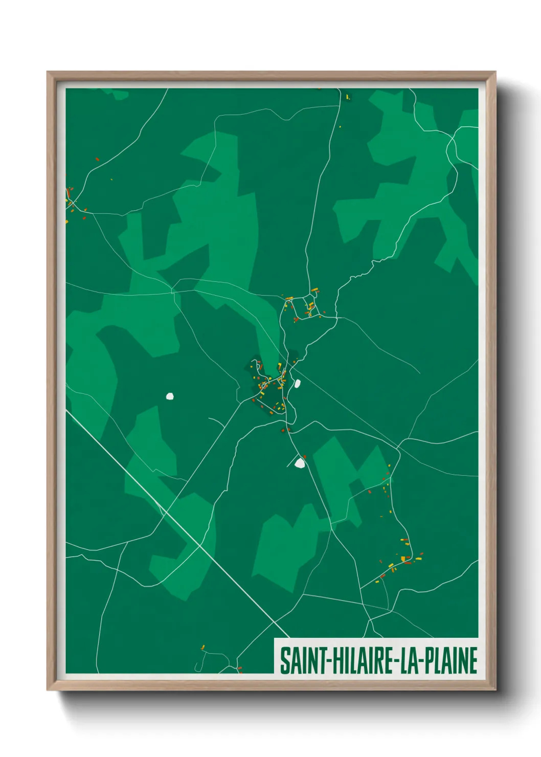 Une affiche de carte sur Saint-Hilaire-la-Plaine