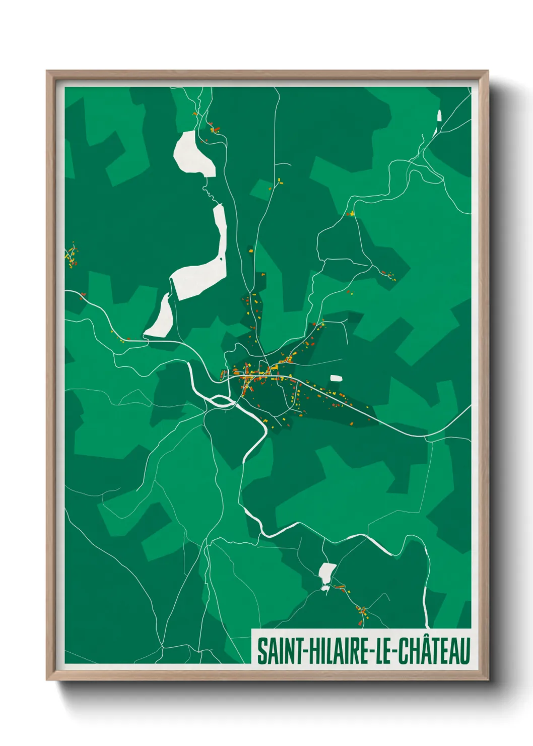 Une affiche de carte sur Saint-Hilaire-le-Château