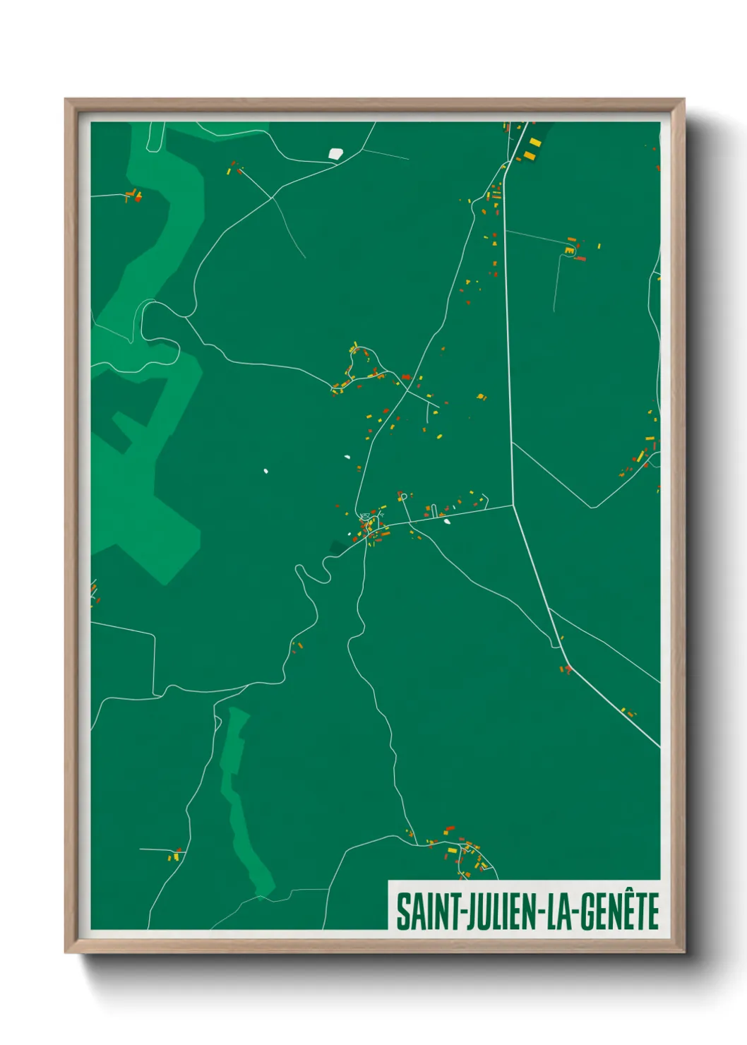 Une affiche de carte sur Saint-Julien-la-Genête