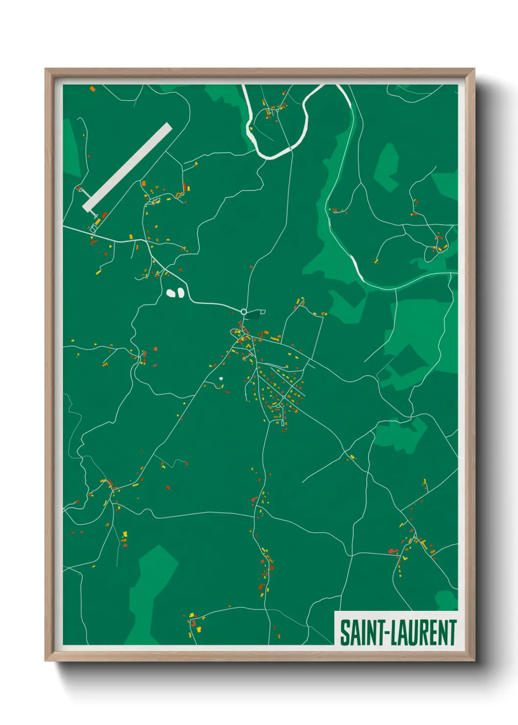 Une affiche de carte sur Saint-Laurent