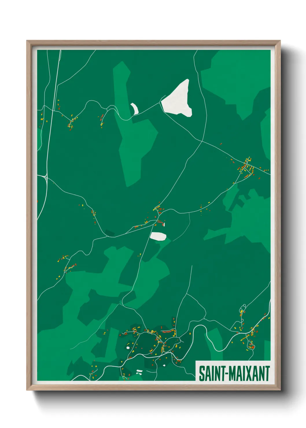 Une affiche de carte sur Saint-Maixant