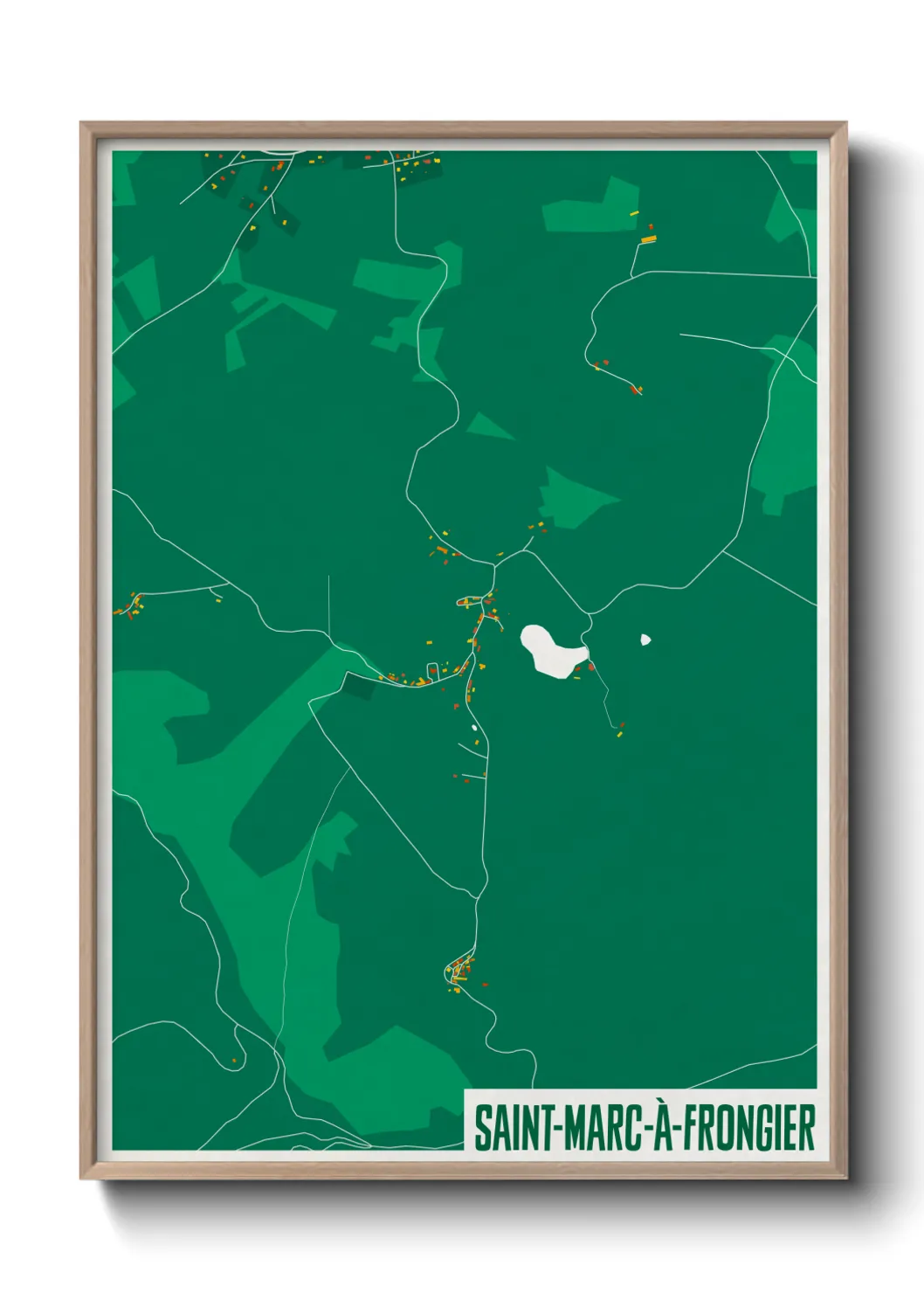 Une affiche de carte sur Saint-Marc-à-Frongier