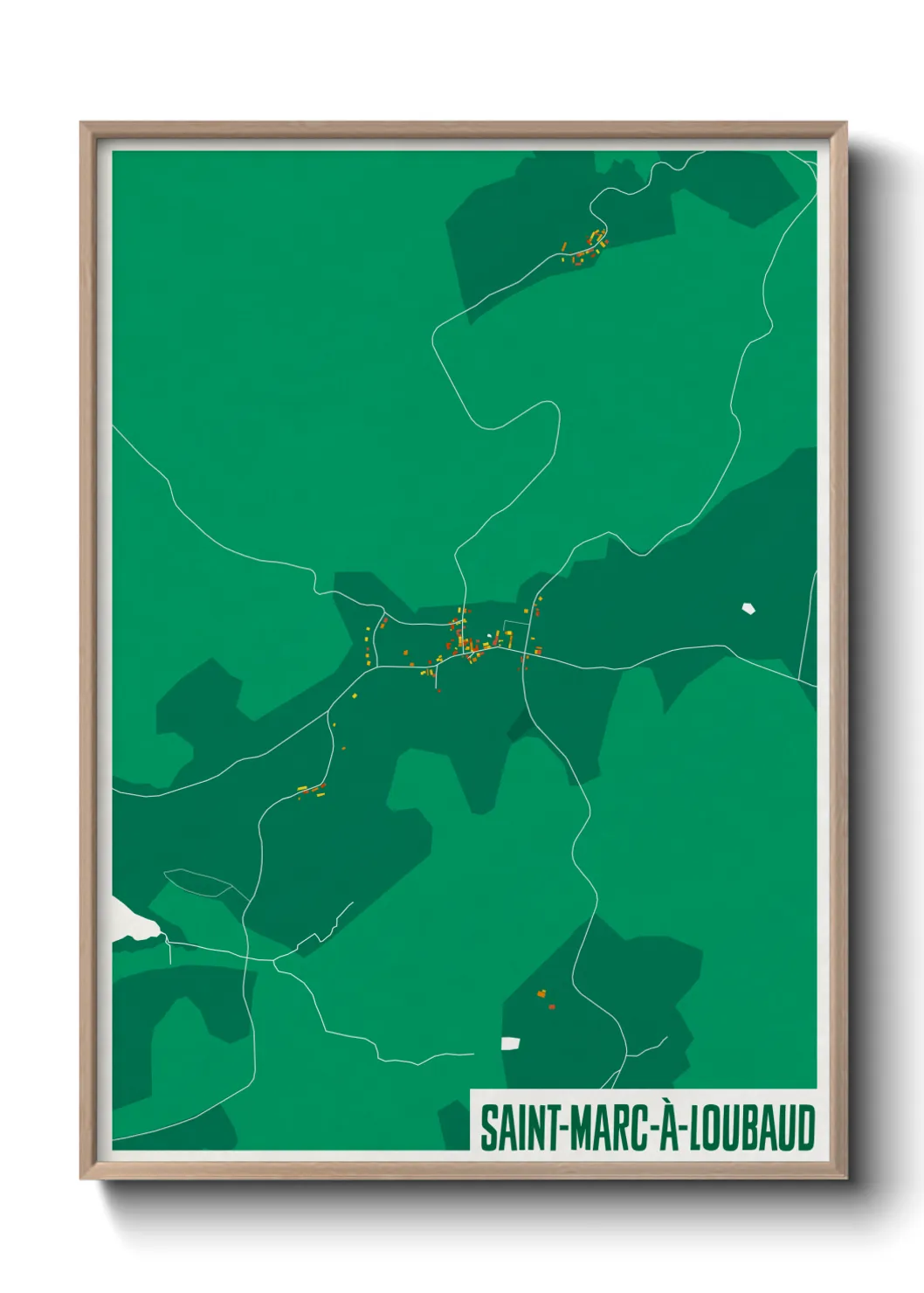 Une affiche de carte sur Saint-Marc-à-Loubaud