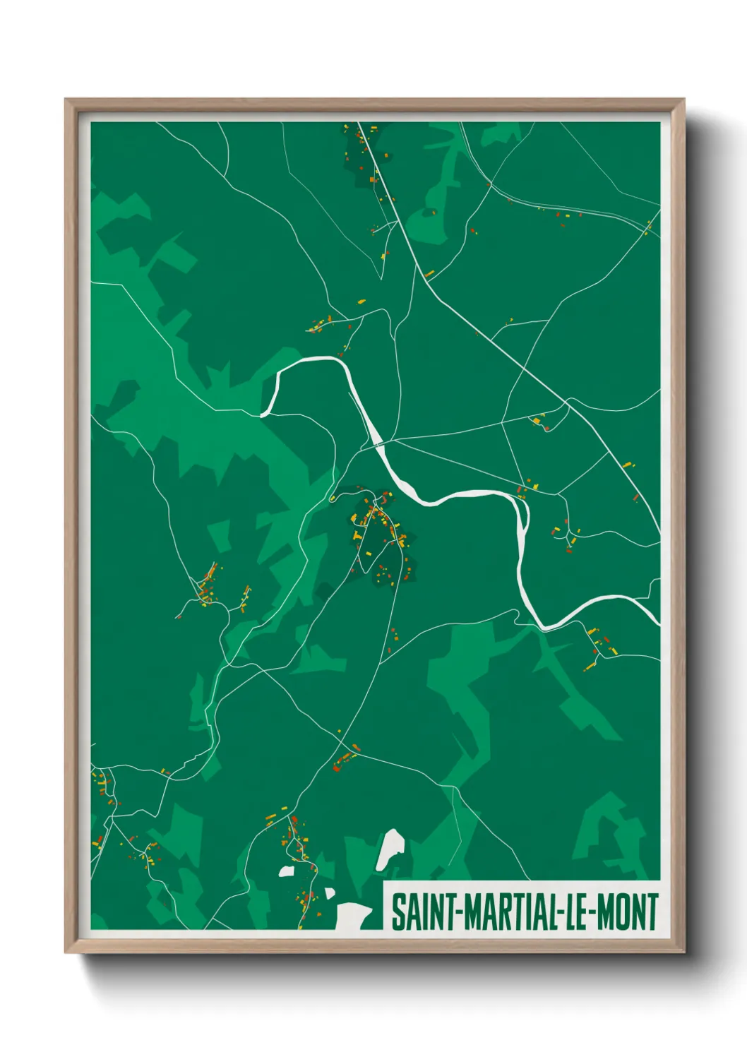 Une affiche de carte sur Saint-Martial-le-Mont