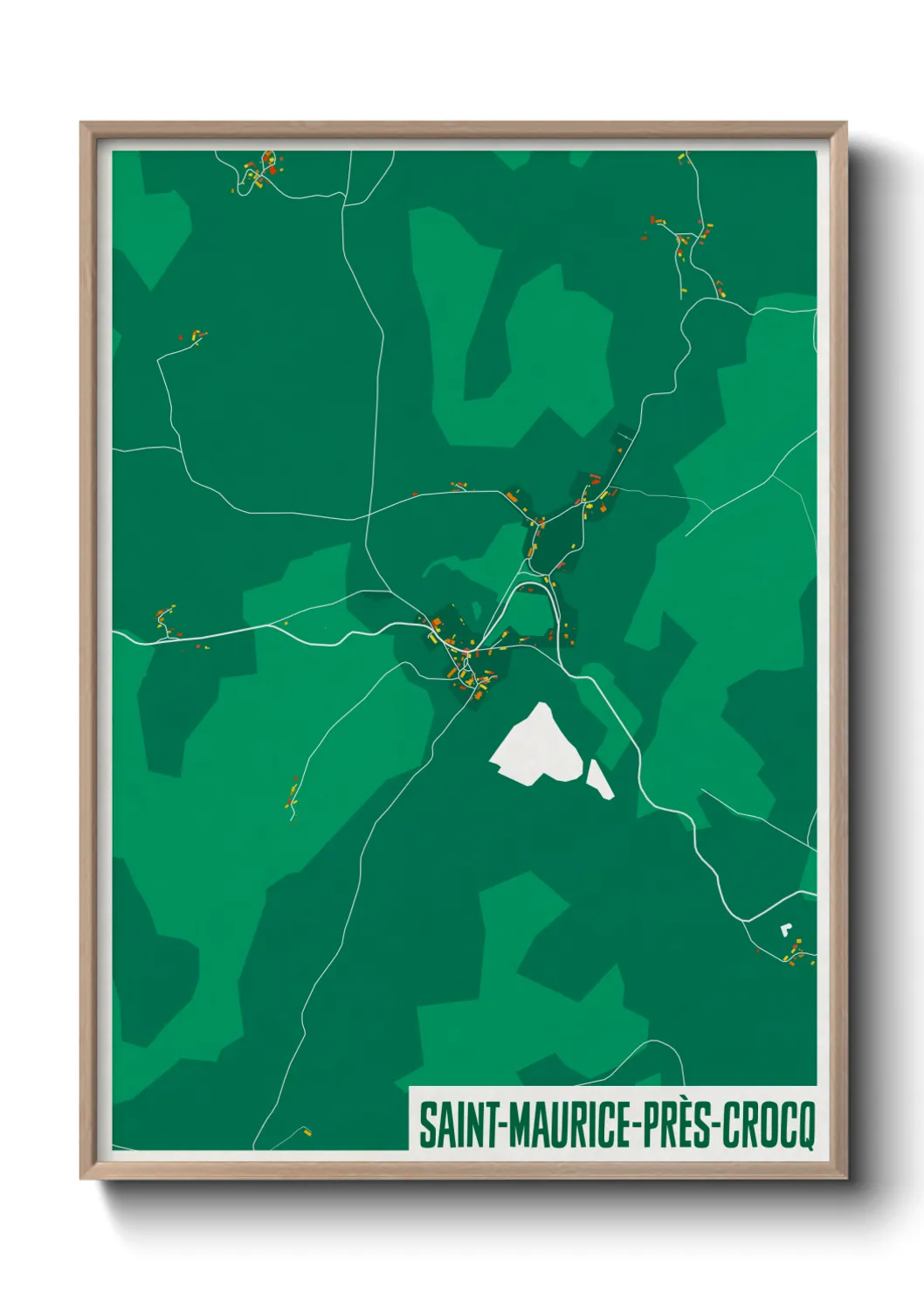 Une affiche de carte sur Saint-Maurice-près-Crocq