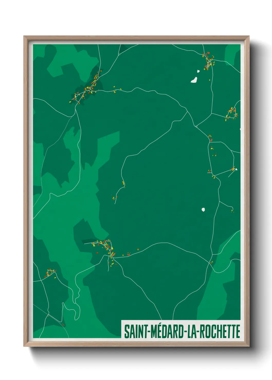 Une affiche de carte sur Saint-Médard-la-Rochette