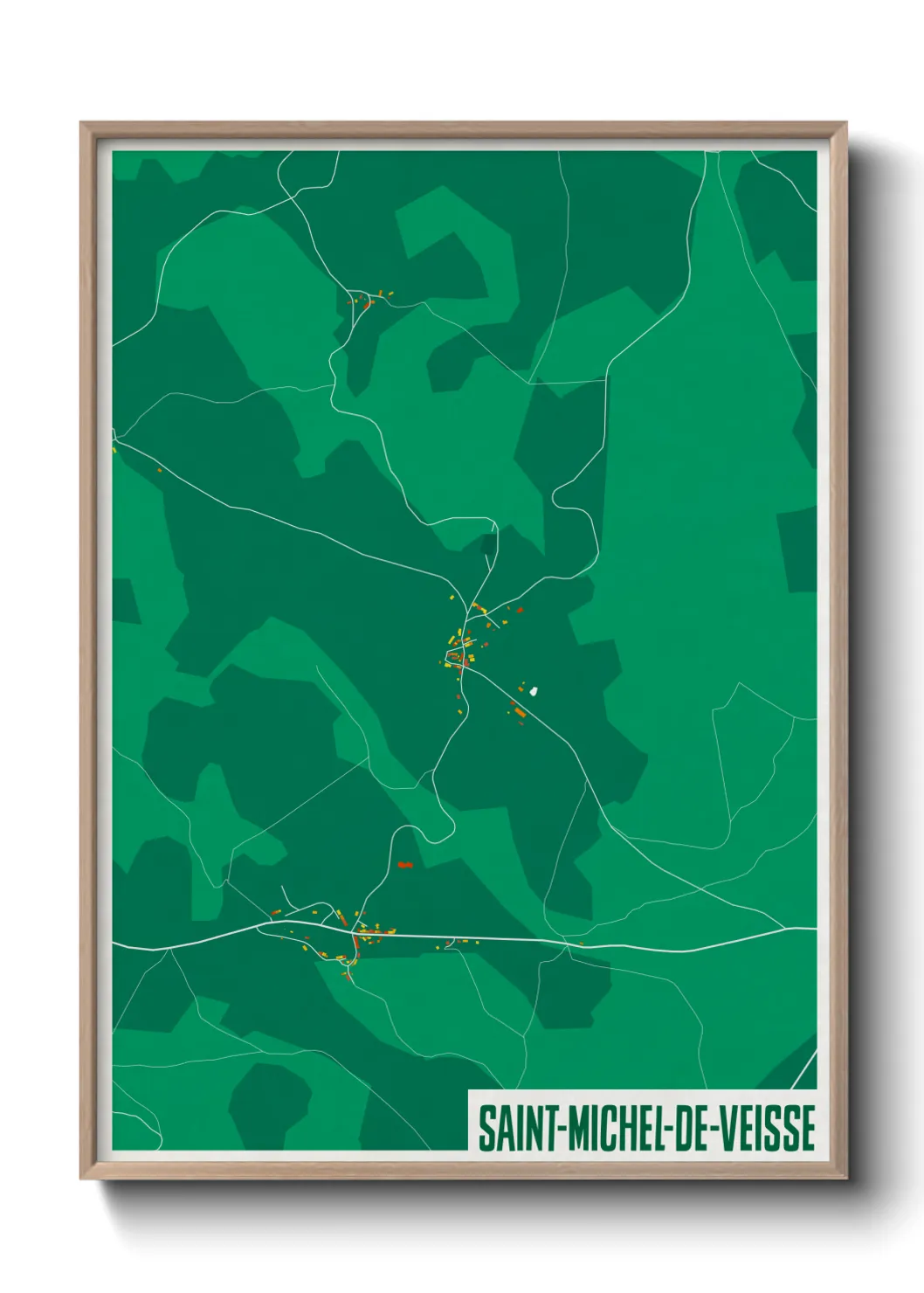 Une affiche de carte sur Saint-Michel-de-Veisse