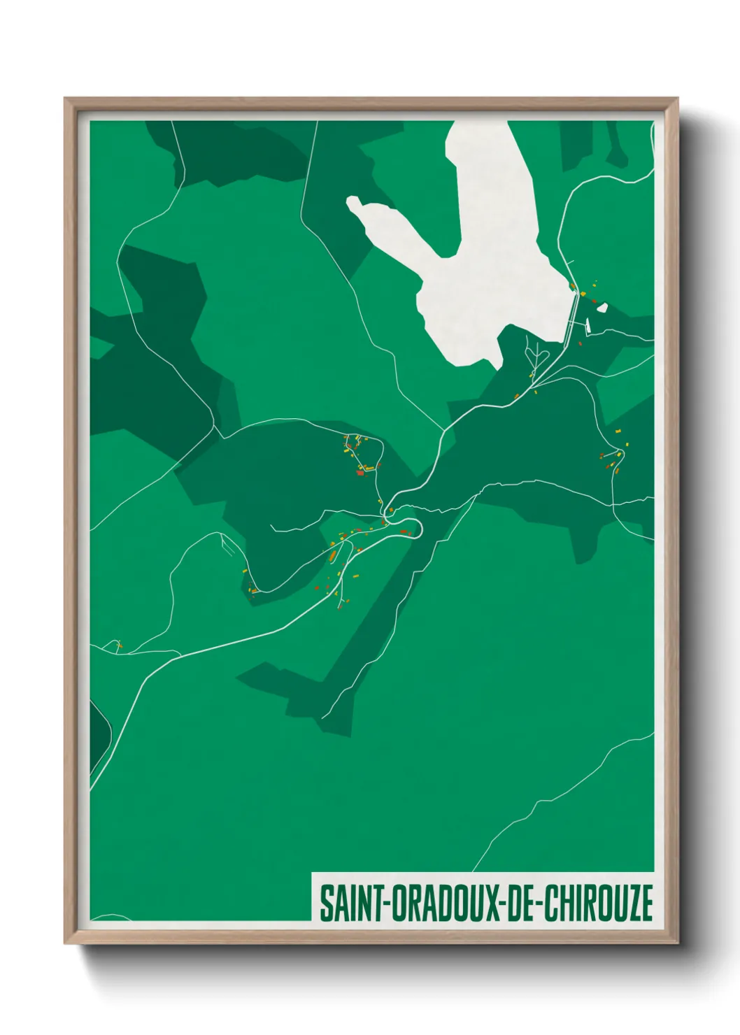 Une affiche de carte sur Saint-Oradoux-de-Chirouze