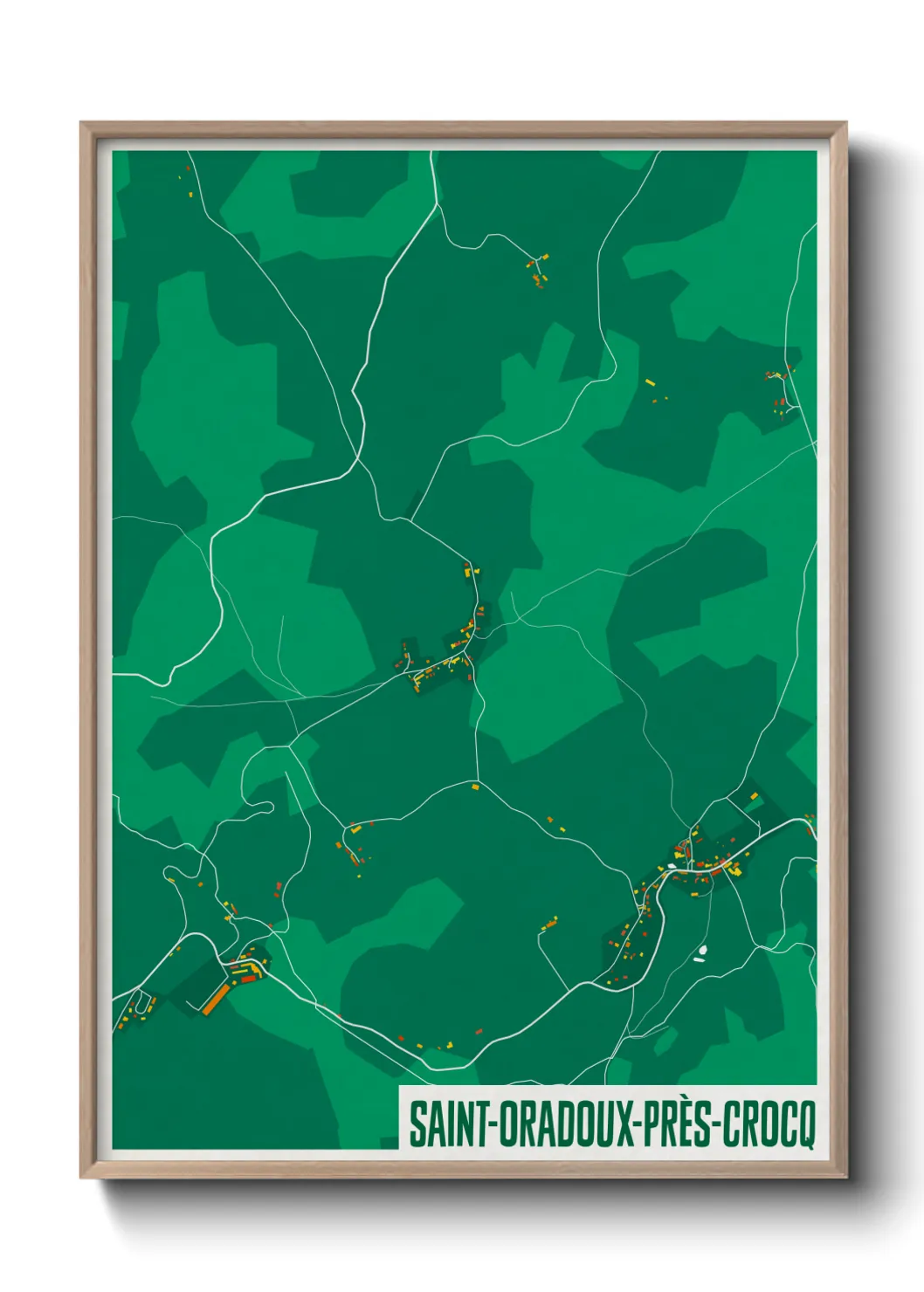 Une affiche de carte sur Saint-Oradoux-près-Crocq