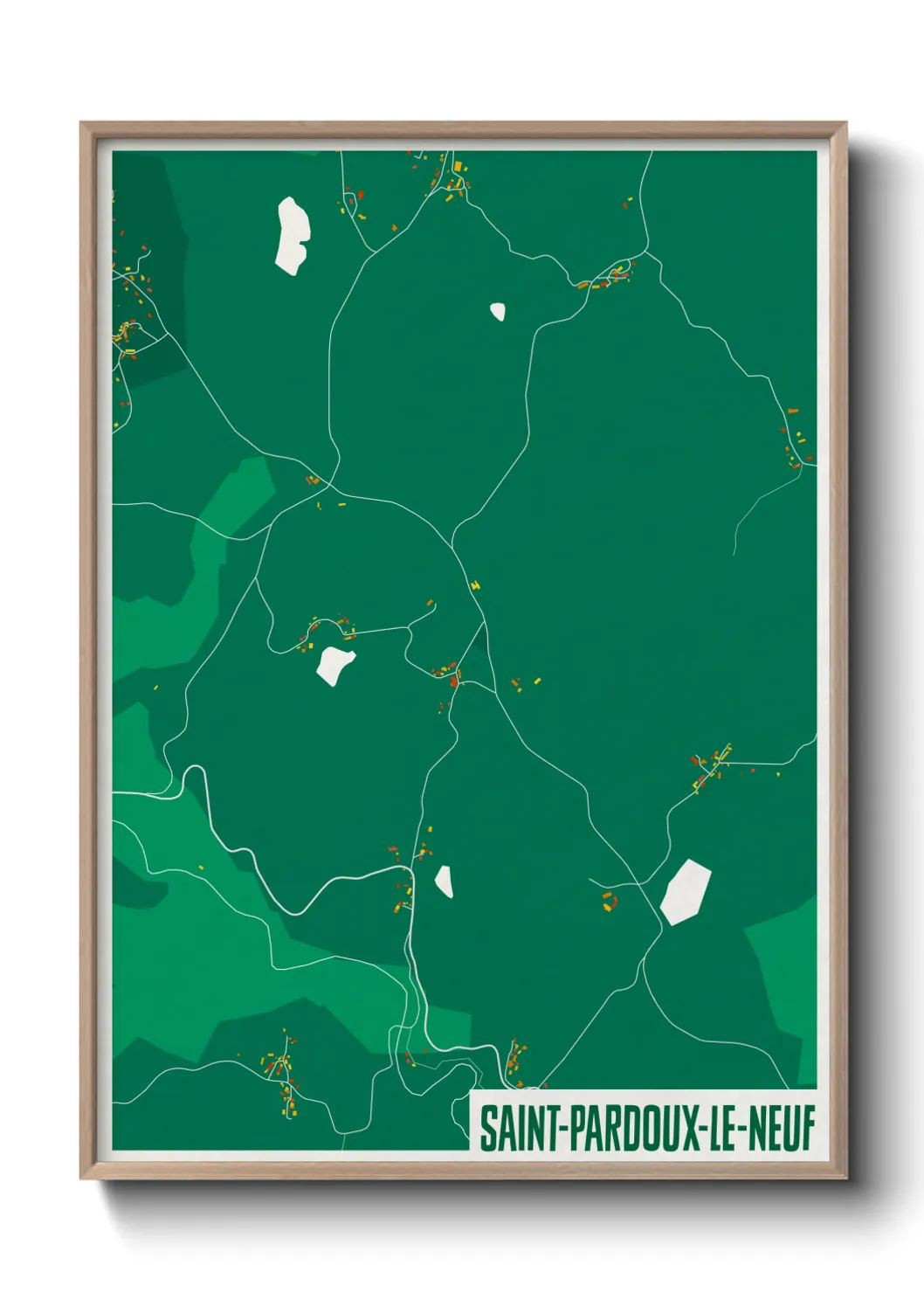 Une affiche de carte sur Saint-Pardoux-le-Neuf