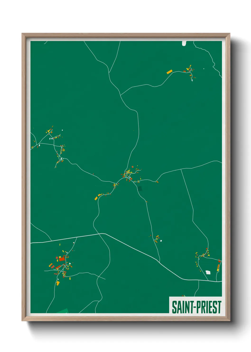 Une affiche de carte sur Saint-Priest