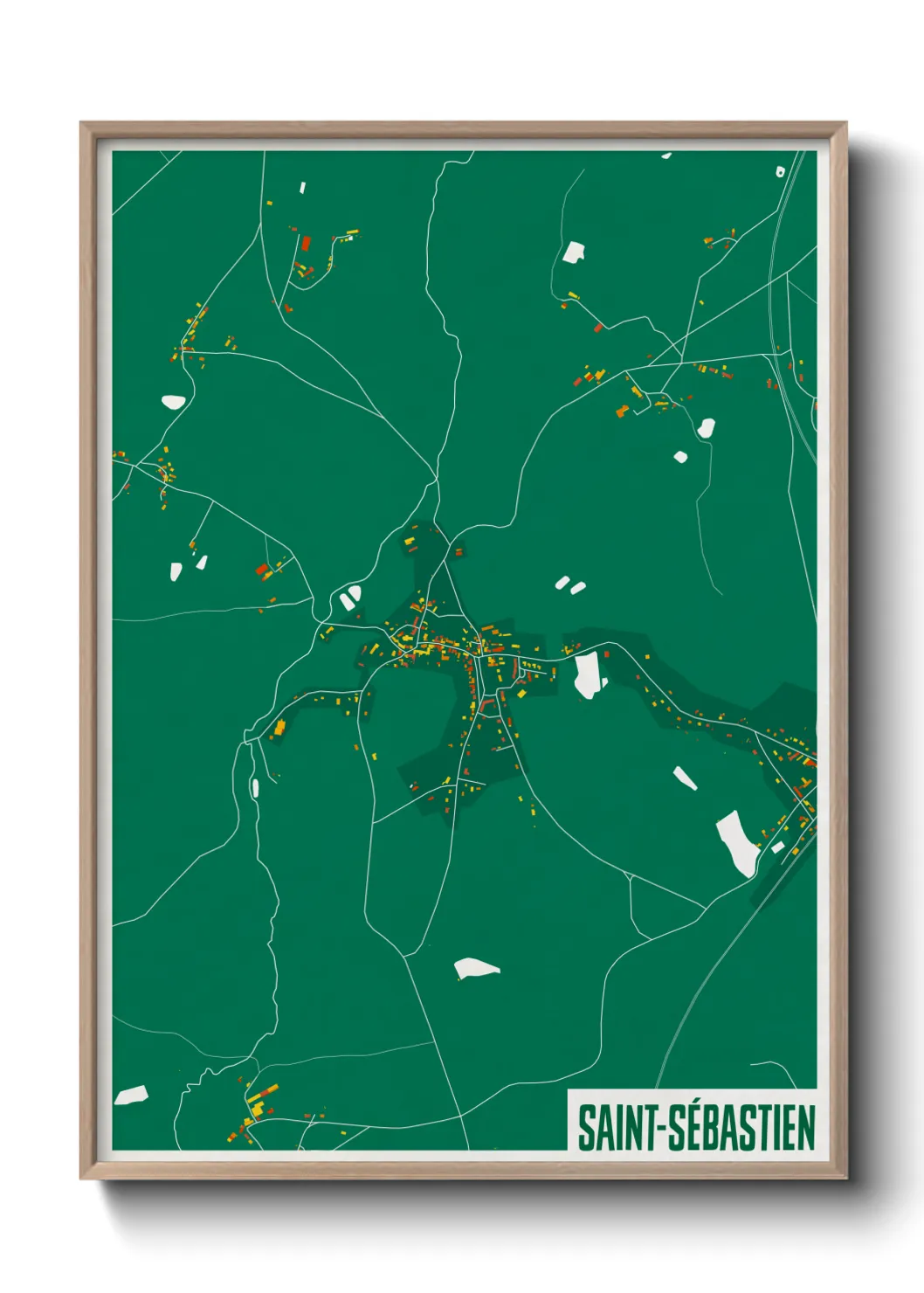 Une affiche de carte sur Saint-Sébastien